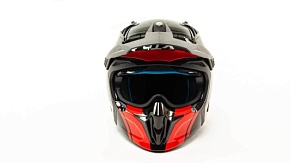 Шлем мото мотард GTX 690 (M) #3 BLACK/GREY RED