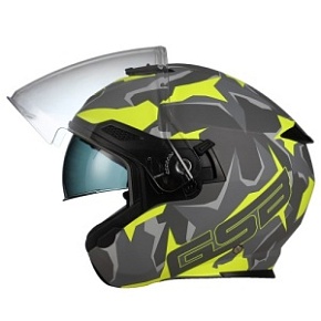 Шлем (открытый со стеклом) GSB G-263 Green Camo (Grey Matt/Yellow) L