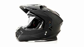 Шлем мото мотард HIZER J6802 (XL) #3 matt black (2 визора)