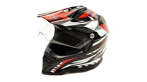Шлем мото мотард HIZER B6197-1 (L) #2 black/red/white