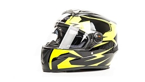 Шлем мото HIZER B561 (S) #1 black/yellow