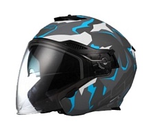 Шлем (открытый со стеклом) GSB G-263 Blue Camo (Grey Matt/Blue) S