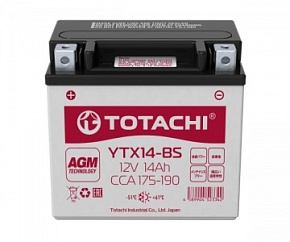 Аккумулятор TOTACHI MOTO YTX14-BS R AGM 12V14Ah