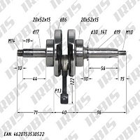 Вал коленчатый в сборе 4Т 139FMB,147FMH (h41,4) p13mm; DELTA, ALPHA, ATV50