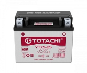 Аккумулятор TOTACHI MOTO YTX9-BS 12V/9AH